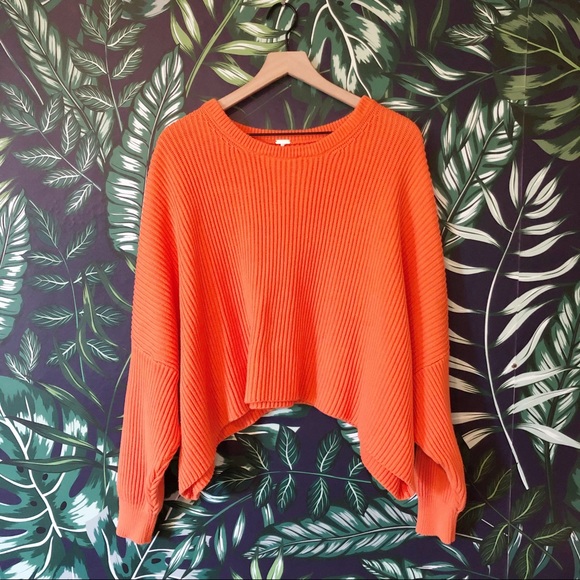 Free People Sweaters - FREE PEOPLE orange crop knit cozy sweater
